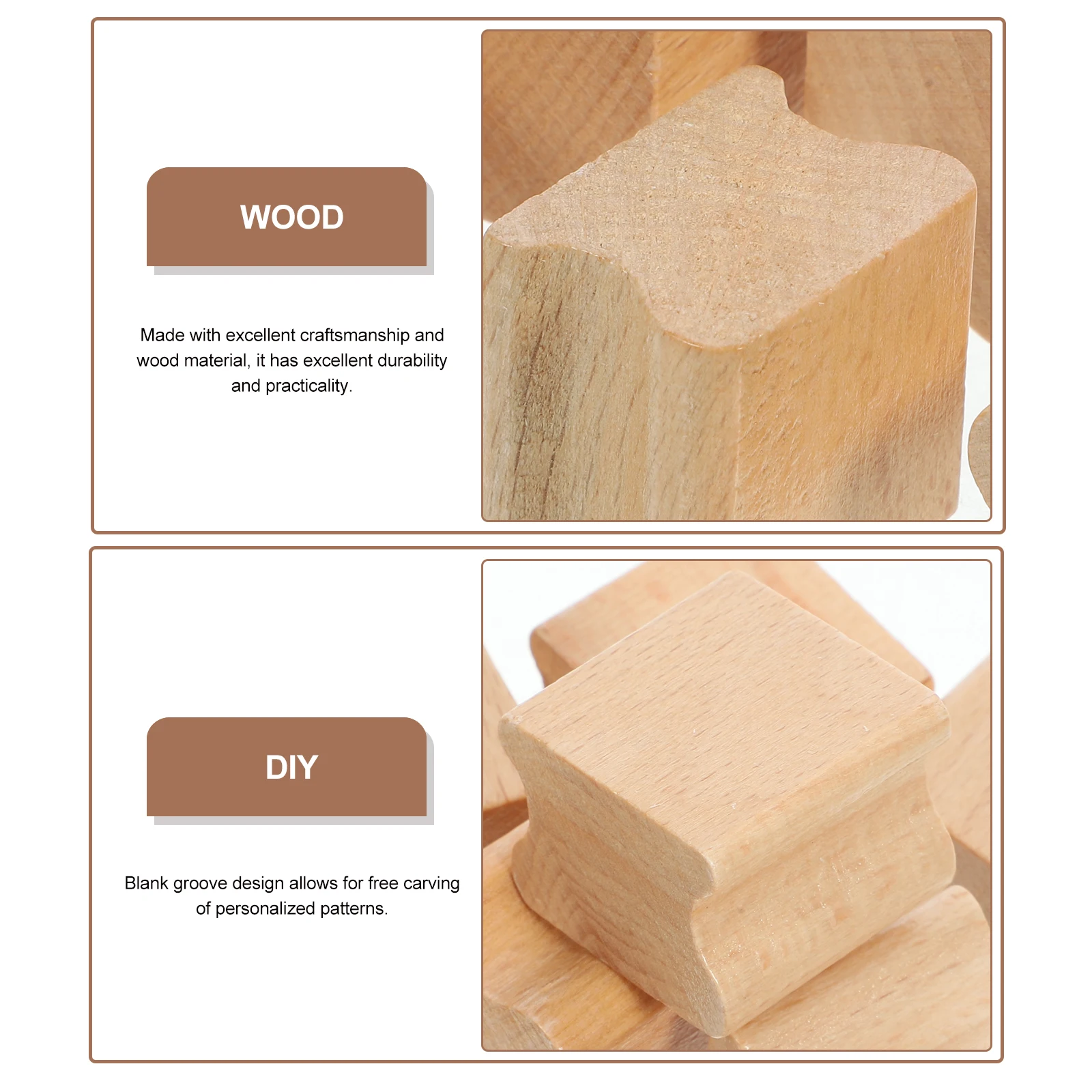 

10 Pcs Scrapbook Wooden Seal Stamp Accessories Mini Stamps for Scrapbooking DIY Stamper Light Brown Supplies Decorative Travel