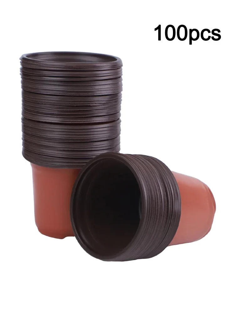 Set Flower Pot 100pcs 9*6*8cm Balanced Drainage Containers Garden Plastic Pots Newest Accessories High Quality