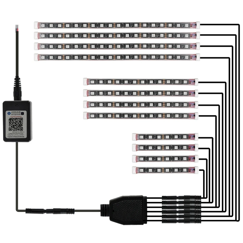 

12Pcs Motorcycle LED Lights Kits,APP Control RGB Multicolor Waterproof Light With RF Remote For Honda Kawasaki Suzuki