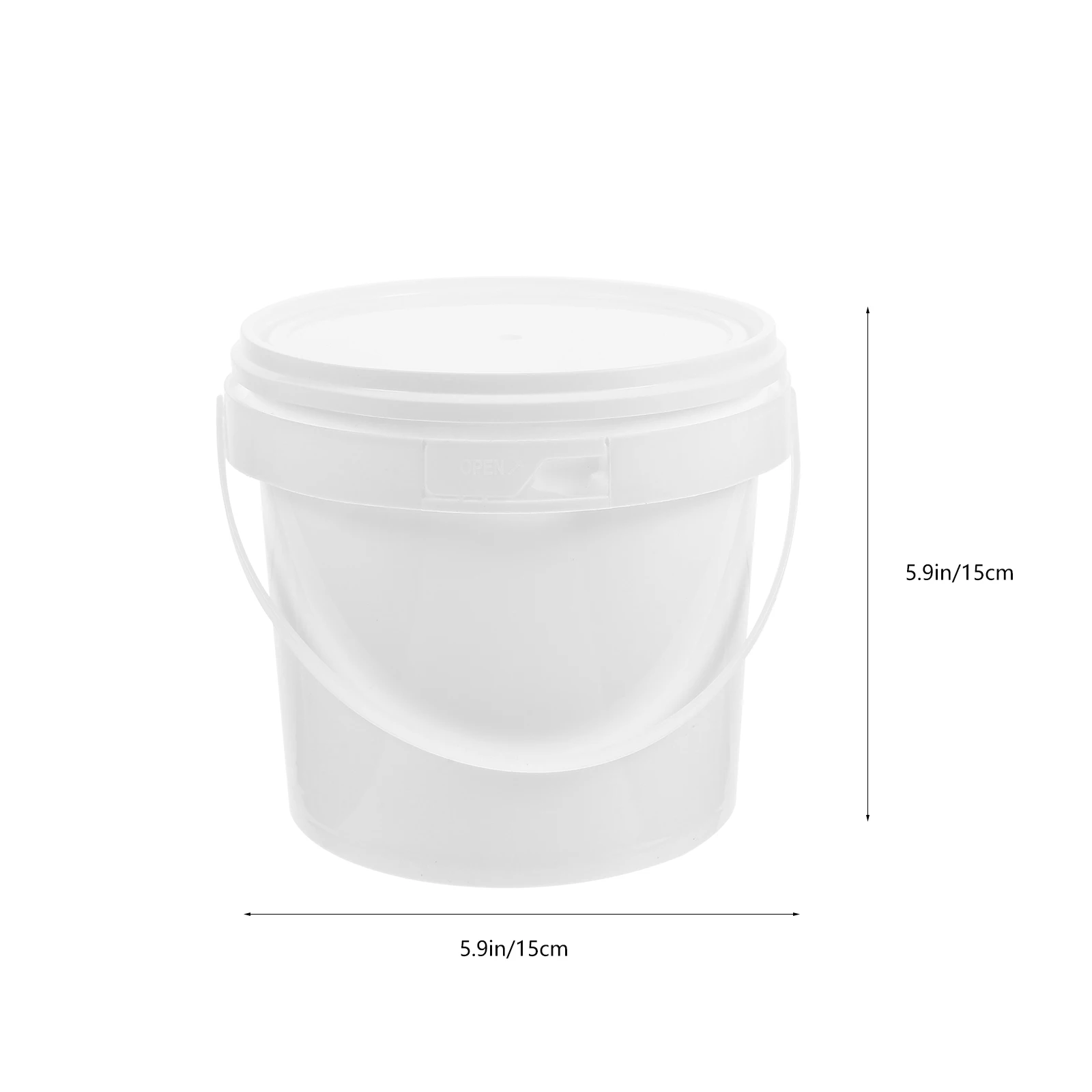 2pcs Portable Storage Cleaning Bucket Toy Cleaning Bucket White Plastic Cleaning Bucket With Lid Handle Toy Food Storage