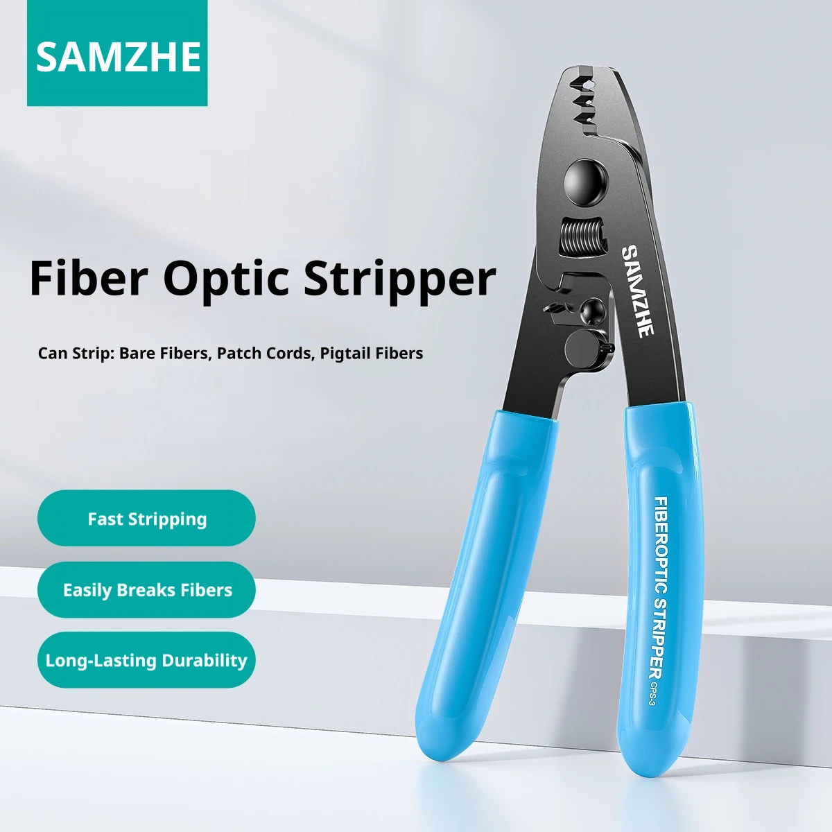 SAMZHE Fiber Optic Stripper Miller Clamp High Precision Three Port Cable Stripping Nano Clamp FTTH Fiber Optic Splicing Tool