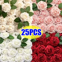 25/5pcs Artificial Rose Flowers Multicolor Foam Fake Roses Flower Bouquets for Valentine's Day Wedding Party Decoration Supplies