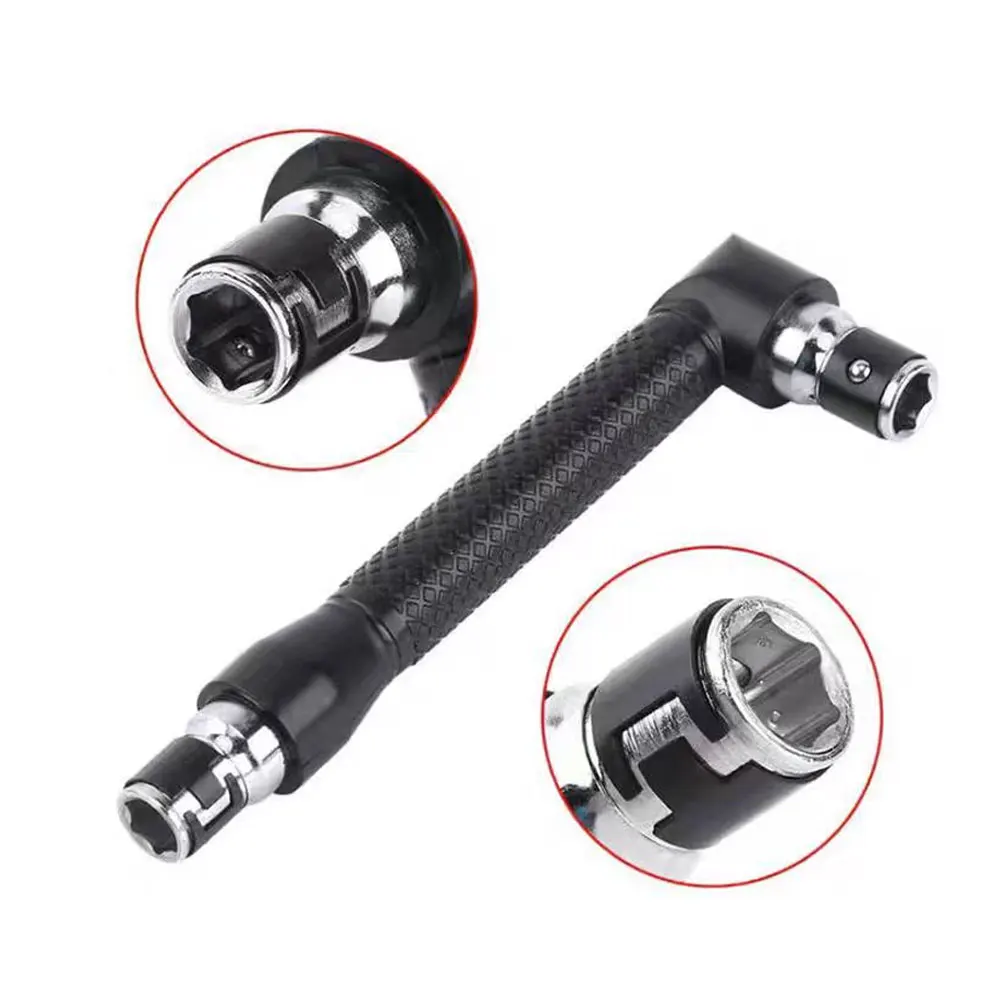 L type 1/4 hexagon screwdriver bit 90 ° double-end handle black 6.35mm wrench tool