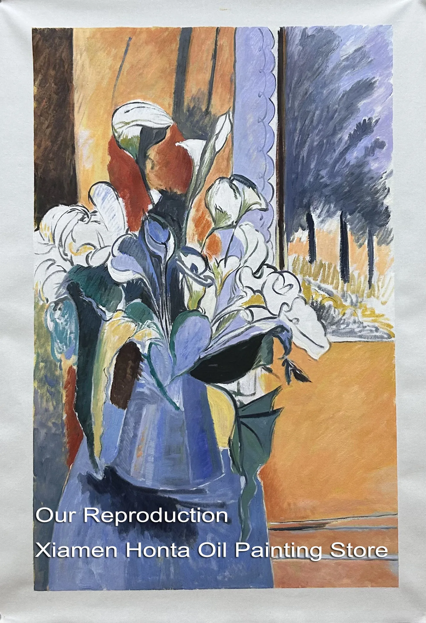 100% handmade Abstract Flower  famous oil painting on canvas wall art,Flowers in front of a window by Henri Matisse,Free Ship