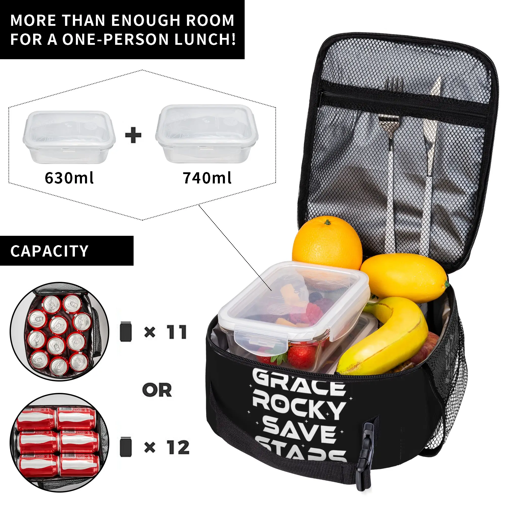 Project Hail Mary Grace Eridani-Rocky Star Insulated Lunch Bag Poster Storage Food Box Portable Thermal Cooler Lunch Box School