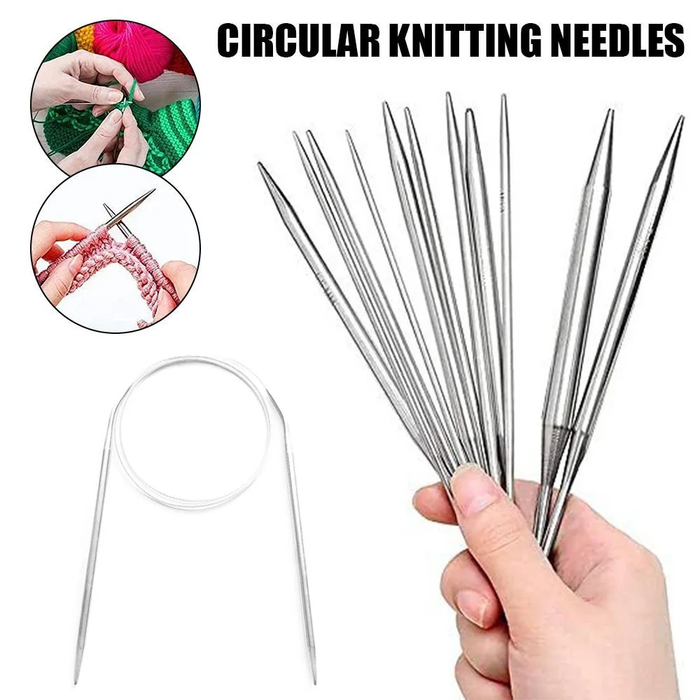 1.5-5mm Stainless Steel Circular Knitting Needles Crochet Needles Pins Needle Craft Tools For Set of Knitting hooks DIY Weaving