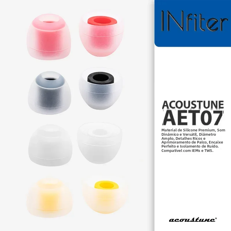 Acoustune pontas de ouvido AET07 fones de ouvido de silicone intra-auriculares IEM tampões de ouvido acessórios aet06/aet08/AET16