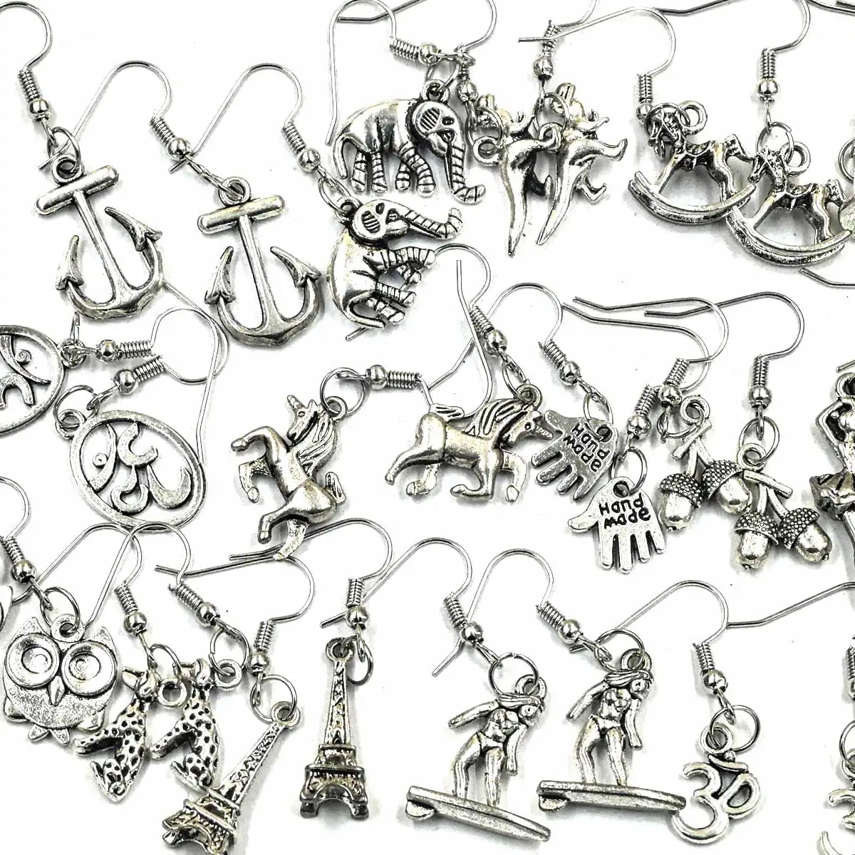 20 Styles Earrings Fashion Punk Drop Earrings Simple Cool Cute Jewelry Custom Handmade Girls Cross Animal For Women view 2