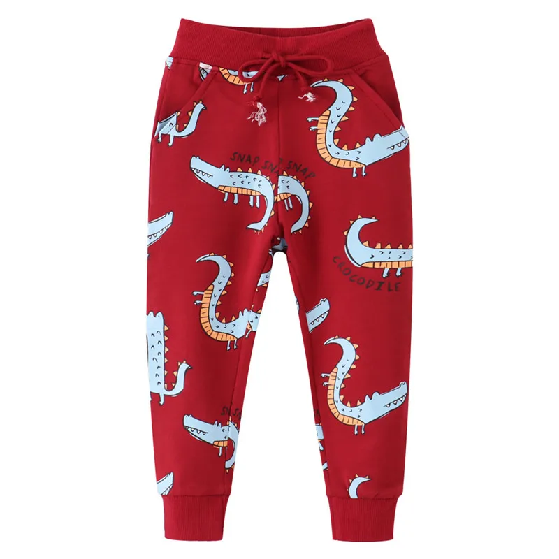 Jumping Meters New Arrival Cats Print Drawstring Boys Girls Sweatpants Full Length Children\'s Clothes Trousers Pants Animals