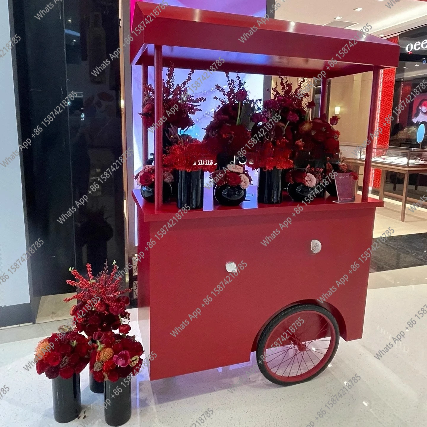 XS Stall Trolley, Mobile Multi-layer Display Float Coffee Mall Beauty Promotion Display Stand