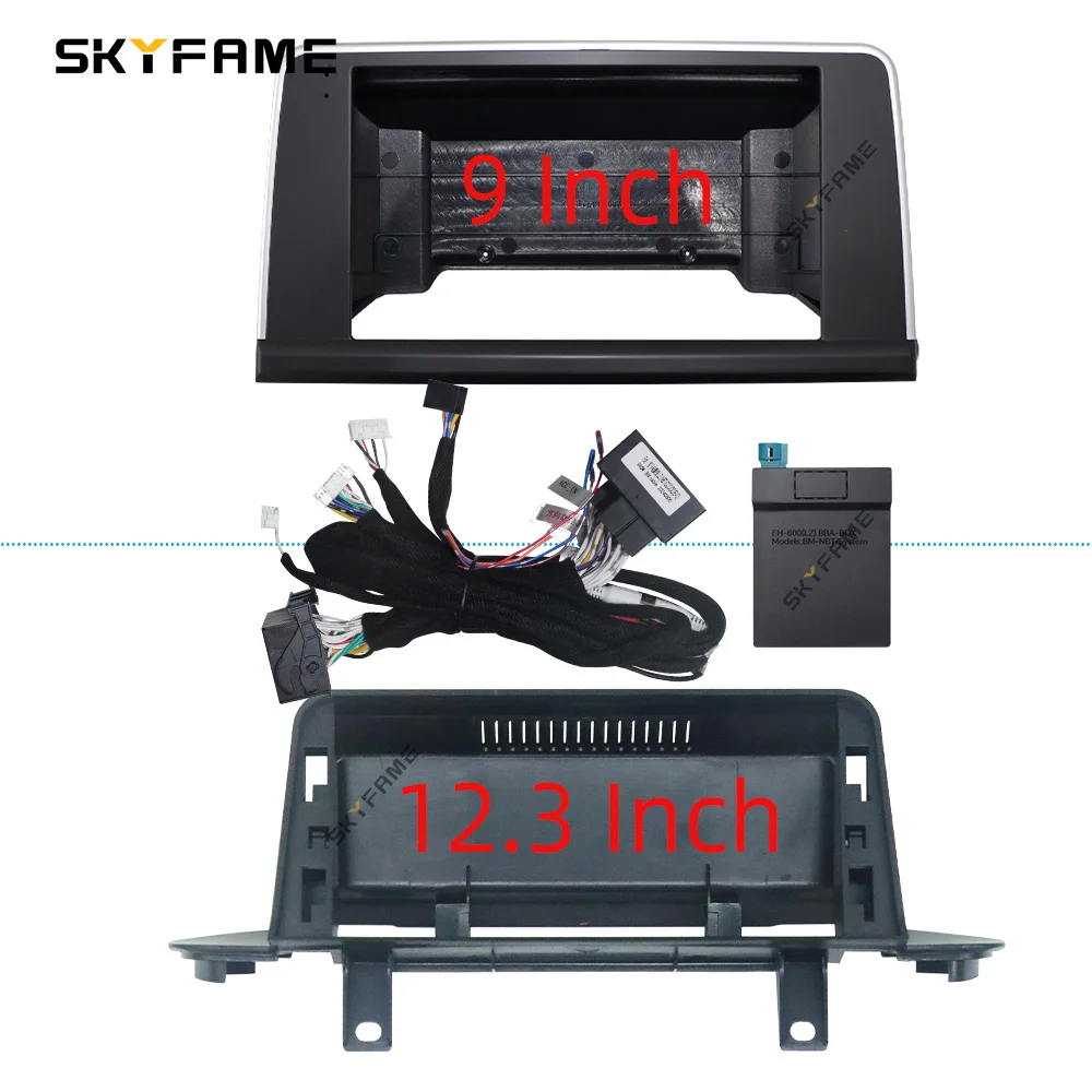 SKYFAME 9/12.3 Inch Car Frame Fascia Adapter Canbus Box Decoder Android Radio Dash Fitting Panel Kit For BMW X5 X6 F15 F16