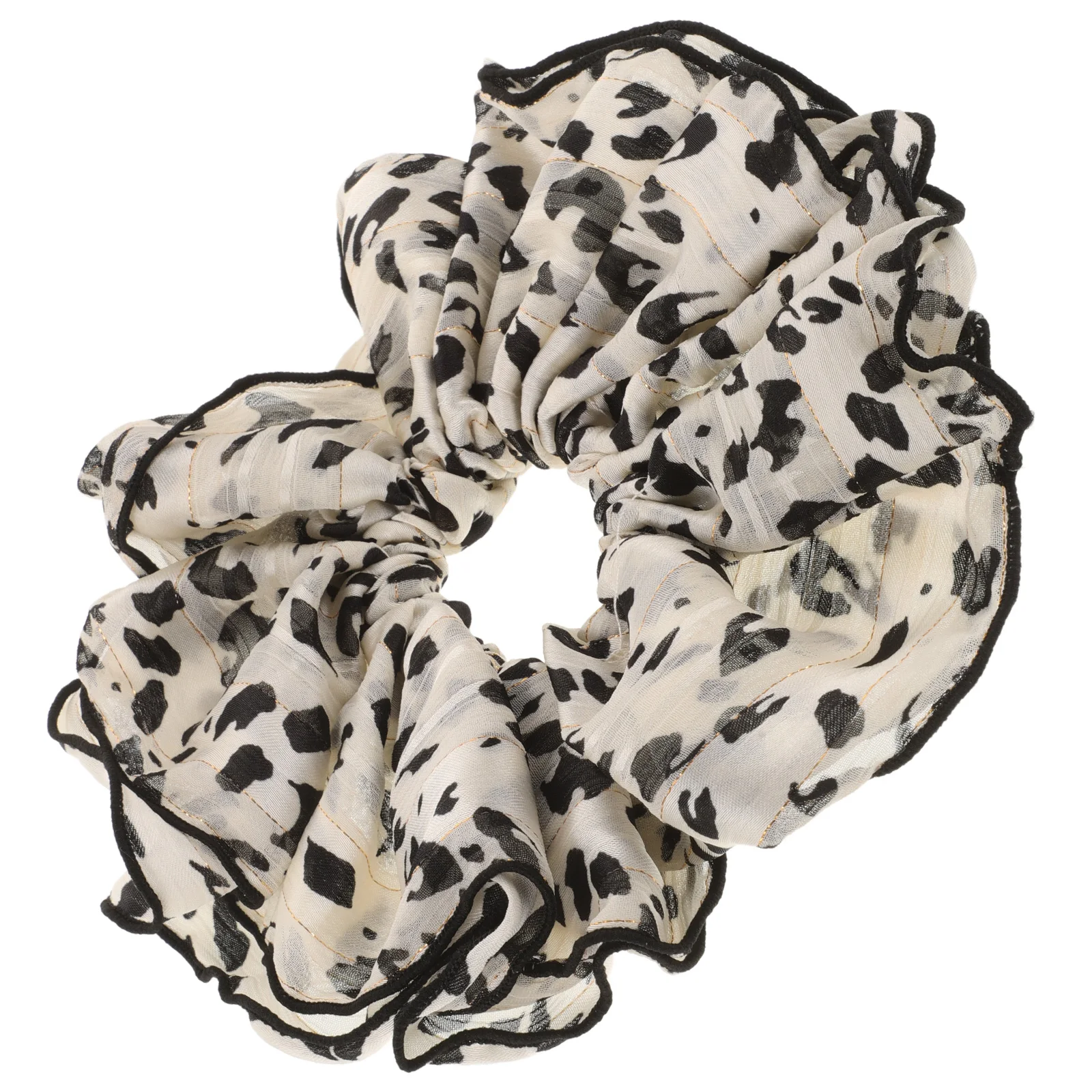 

Leopard Print Scrunchies Black Tie Large Elastic Ponytail Holders for Thick Women Accessories Retro Hair Circle Vintage Hair