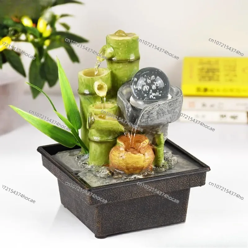 Feng Shui Wheel Circulation Flowing Water Generates Wealth Ornament  Desktop Creative Small Fountain Humidifier Decoration - view 4