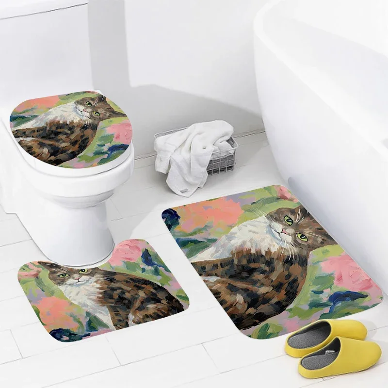 Floor Mats for Home Bathroom, Estilo animal, Tapete de banho, Acessórios modernos, Tapete Anime, Tapete de vaso sanitário, Tapete antiderrapante para banheira, aaaa