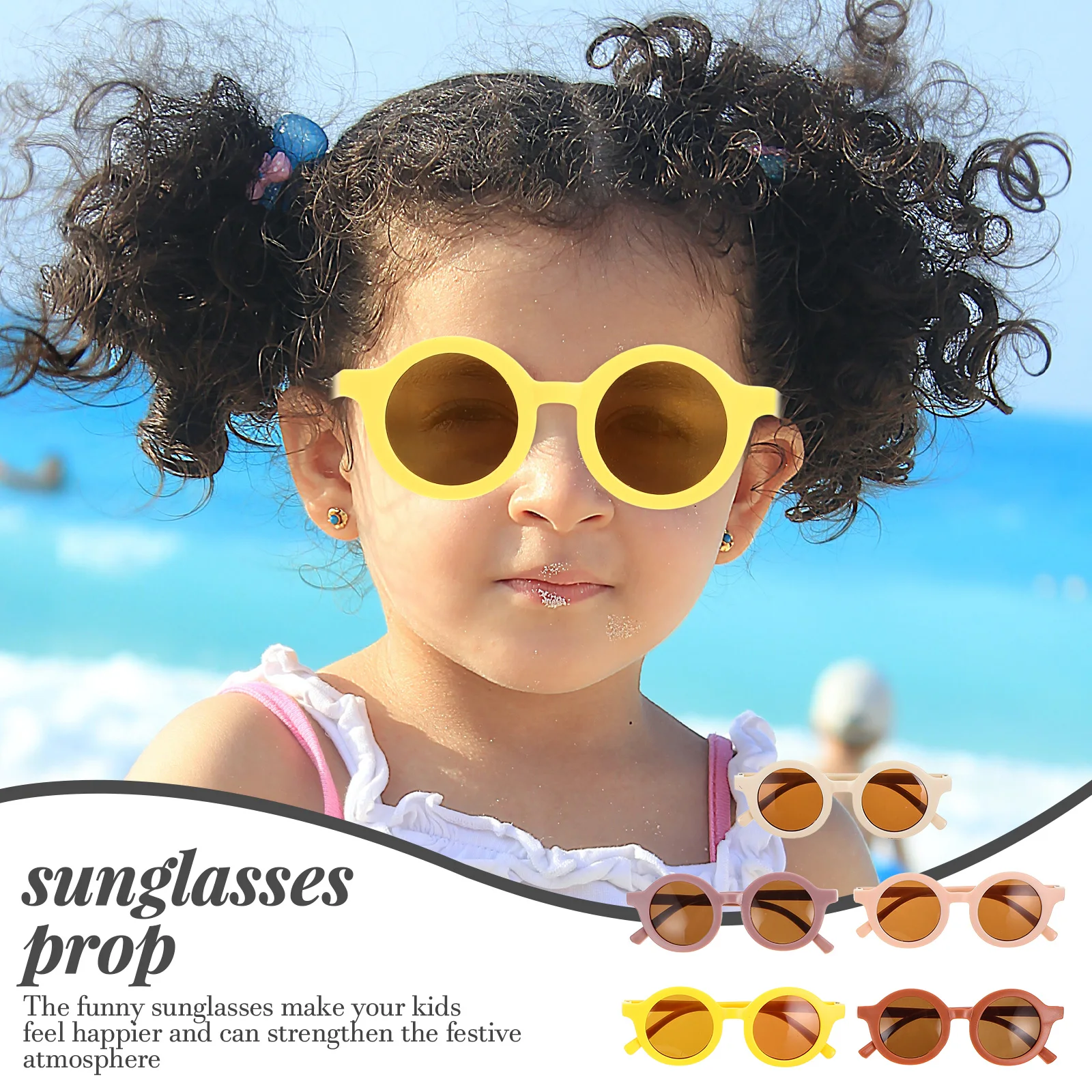 

5 Pairs Sunglasses Boys Cool Rimless Party Eyeglasses Lightweight Funny Props for Children Day Birthday Festive