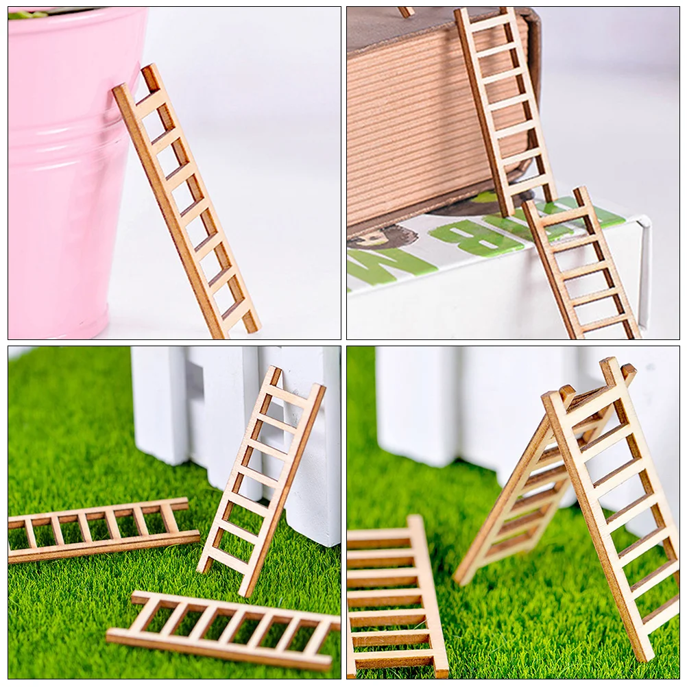 20 Uds. De adornos de escalera pequeña, Mini escalera, escaleras para casa, decoración de paisaje artesanal, adorno de micropaisaje en miniatura