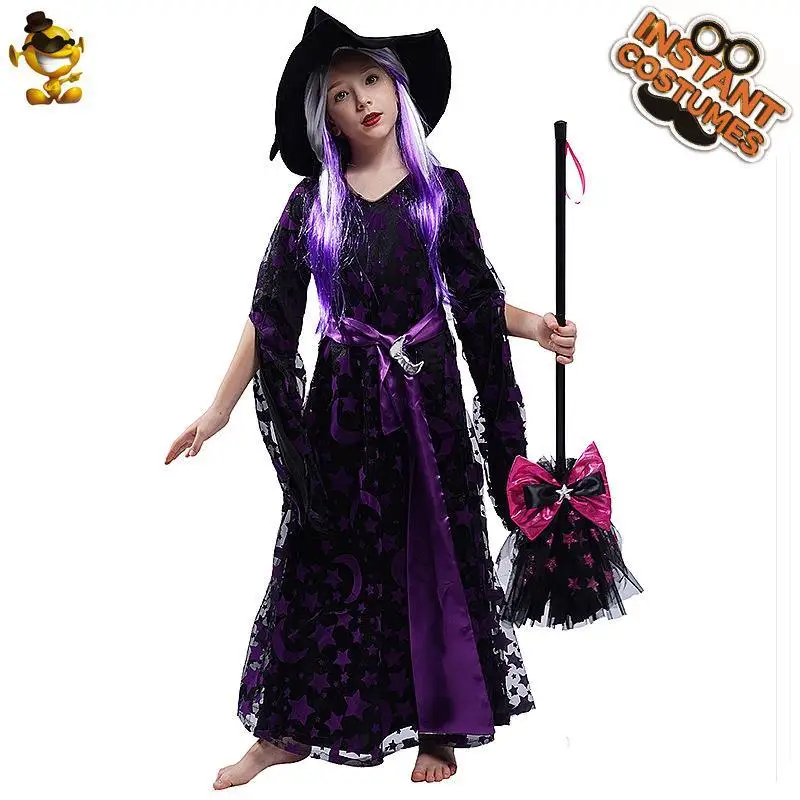 

Костюм ведьмы на Хэллоуин, наряд для выступлений для девочек, сценический костюм, детское платье Par Dr из искусственного материала, платье KTV, осенняя коллекция