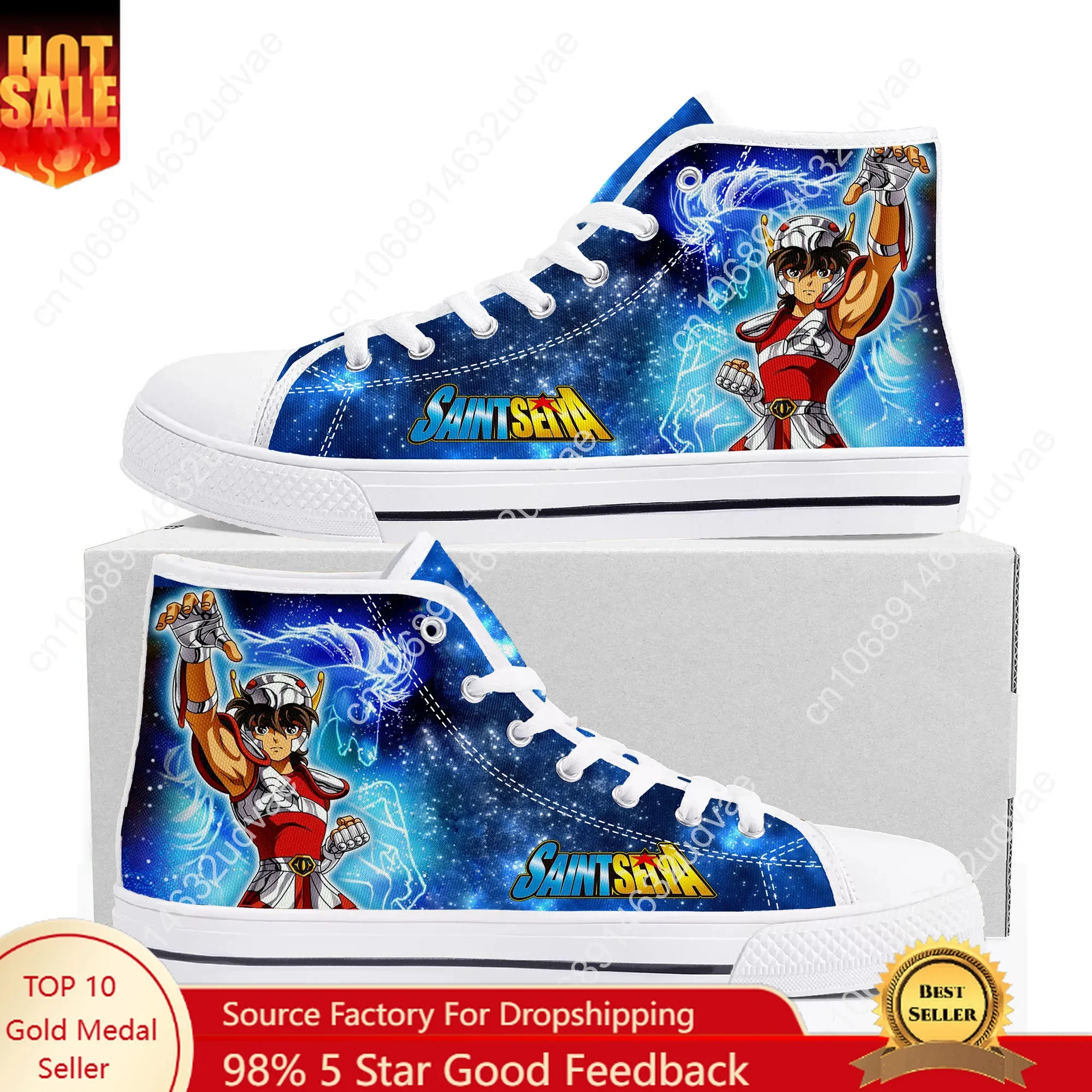 

Saint Seiya High Top Shoes Mens Womens Teenager Sneakers Canvas High Quality Outdoor Daily Sneaker Custom Made Couple Shoe