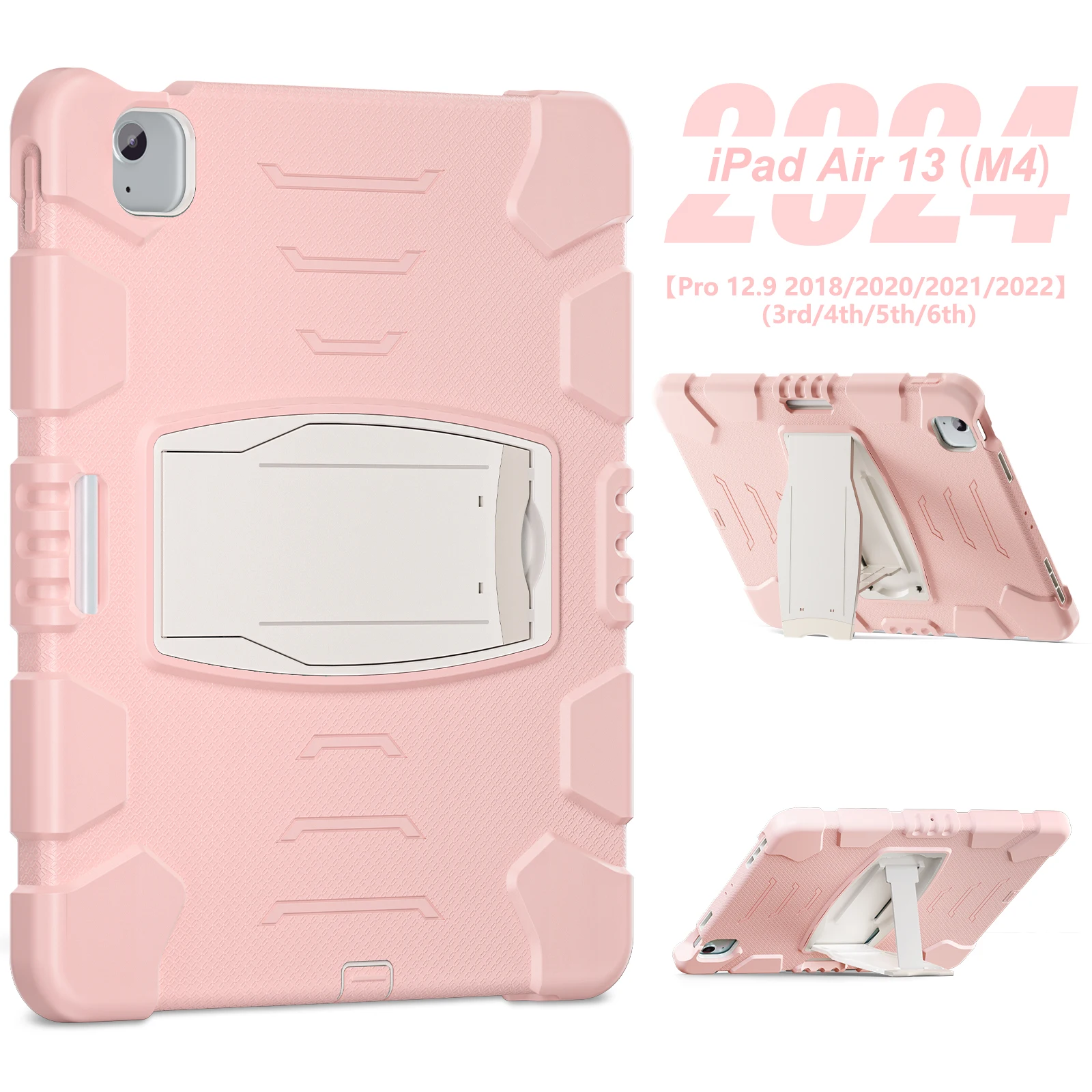 

Heavy Duty Case Universal For iPad Air 13 2025 M3 2024 M2 Pro 12.9 2018 2020 2021 2022 3rd 4th 5th 6th Gen Stand Cover Anti-Slip