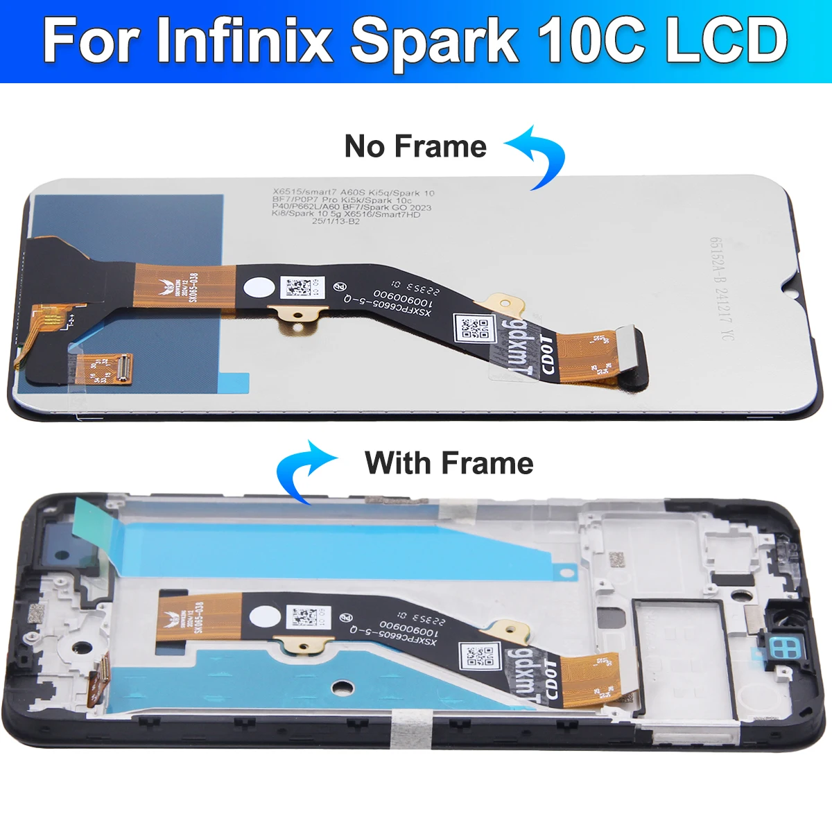 Für Tecno Spark 10C 6,6 Zoll LCD-Display mit Touch-Digitizer-Baugruppe, Ersatzteile, kompatibel mit KI5k KI5m