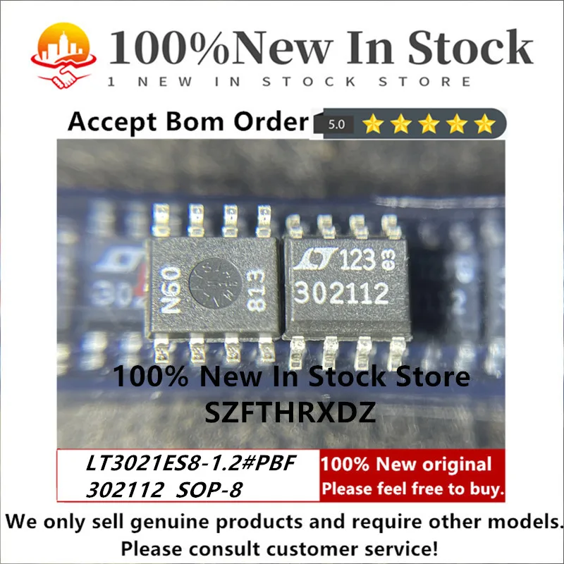 

SZFTHRXDZ 100% NEW ORIGINAL LT3021ES8-1.2#PBF SOP8 302112 LT3021ES8-1.2#TRPBF SOP8 1.2V Linear Voltage Stabilizer (LDO)