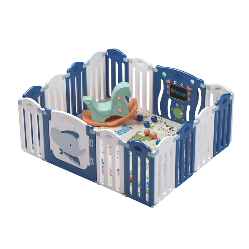 Hot Sale High Quality Kids Colorful Indoor Playground Safety Fence Baby Foldable Plastic Playpen