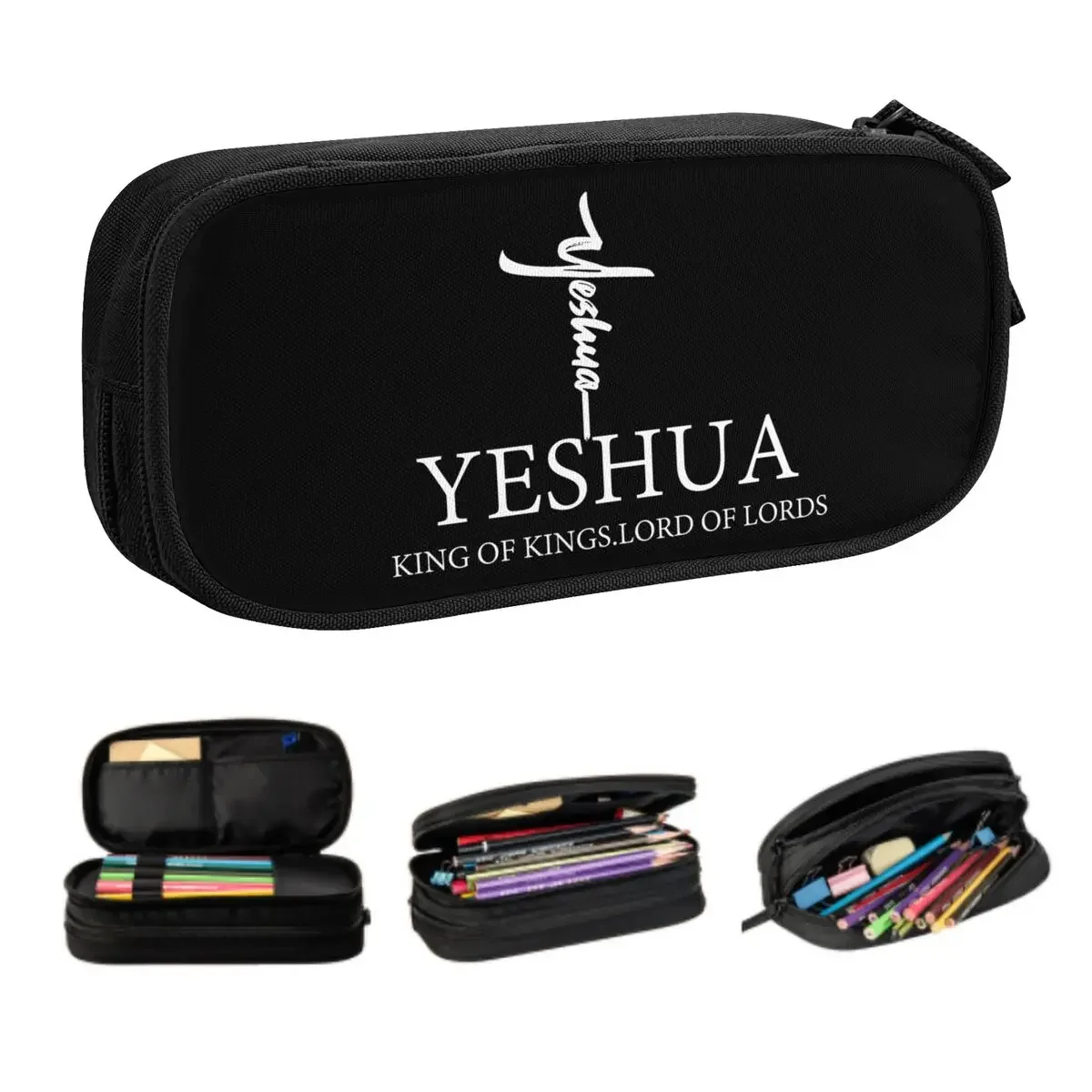 

Custom Yeshua Christian Pencil Cases for Girl Boy Large Storage Religion Faith Pen Box Bag Stationery