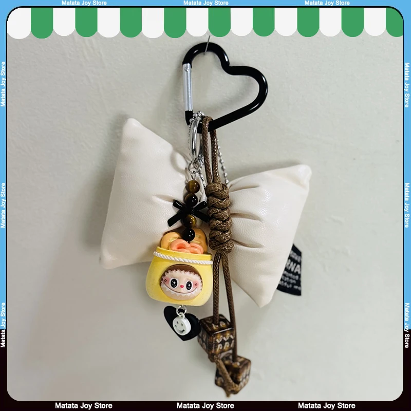 

New Labubu Keychain Mountaineering Buckle Key Lanyard Cute Bread Doll Mobile Phone Pendant Cartoon Handbag Chain Fashionable