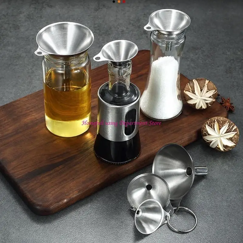 

3Pcs Stainless Steel Small Mouth Funnel Kitchen Funnel for Filling Bottles