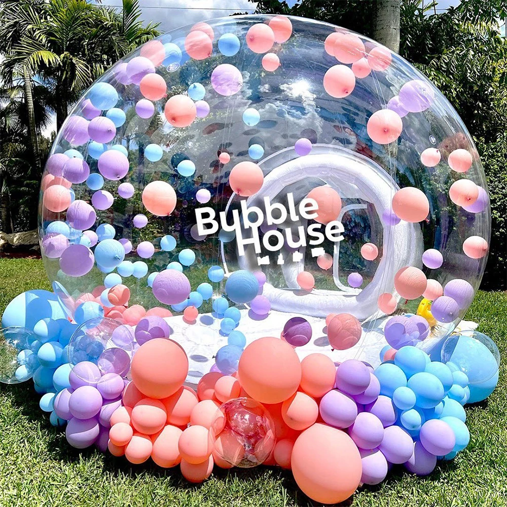 Clear Inflatable Bubble Tent PVC Transparent Bubble Dome Tent 3/4/5m Balloon House with Blower Pump for Outdoor Party