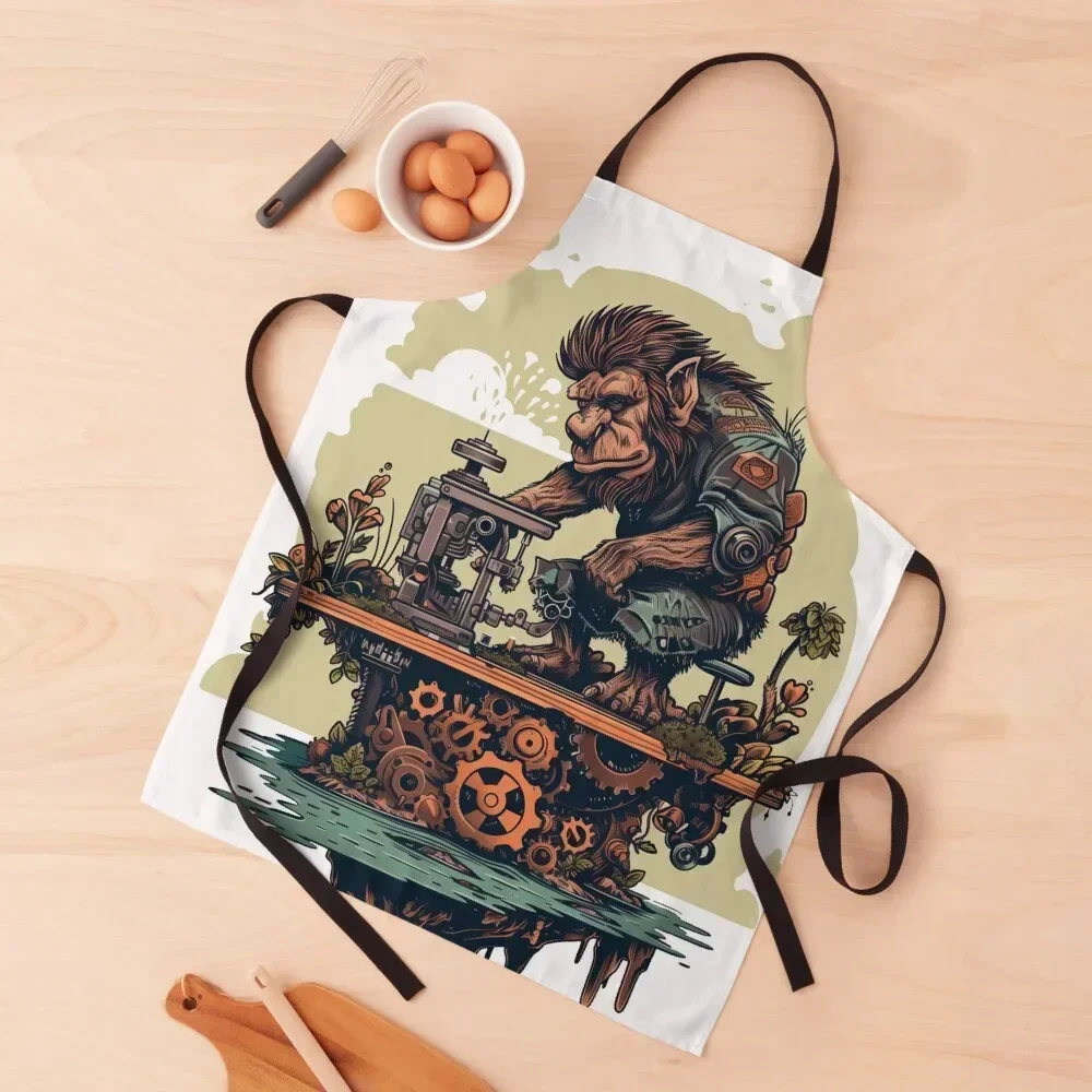 

Gears of the Troll's Workshop Apron Restaurant Kitchen Equipment Ladies Salon esthetician Apron