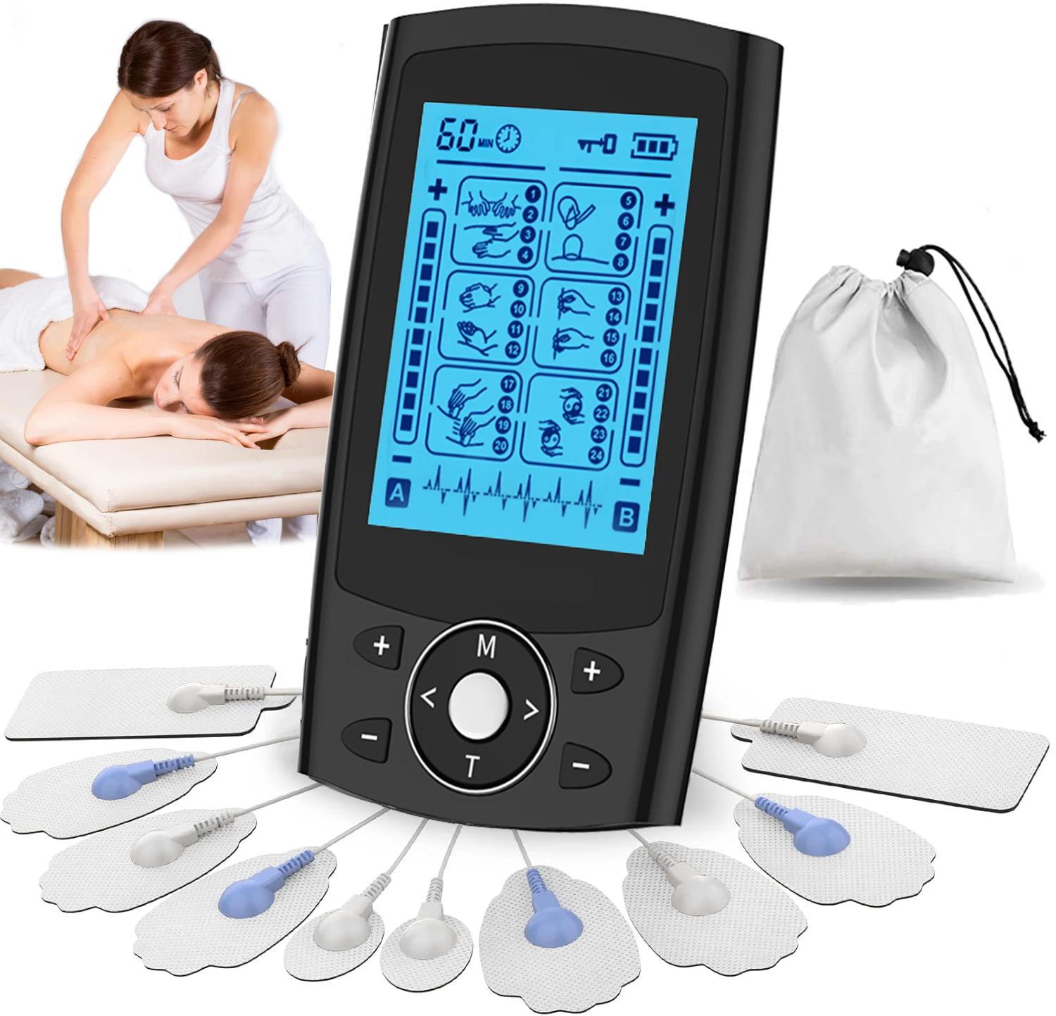 

EMS Eletric Muscle Stimulation tens massger Physiotherapy Machines Pulse Impulse Mini Full Body Massager 10 Massage Pads