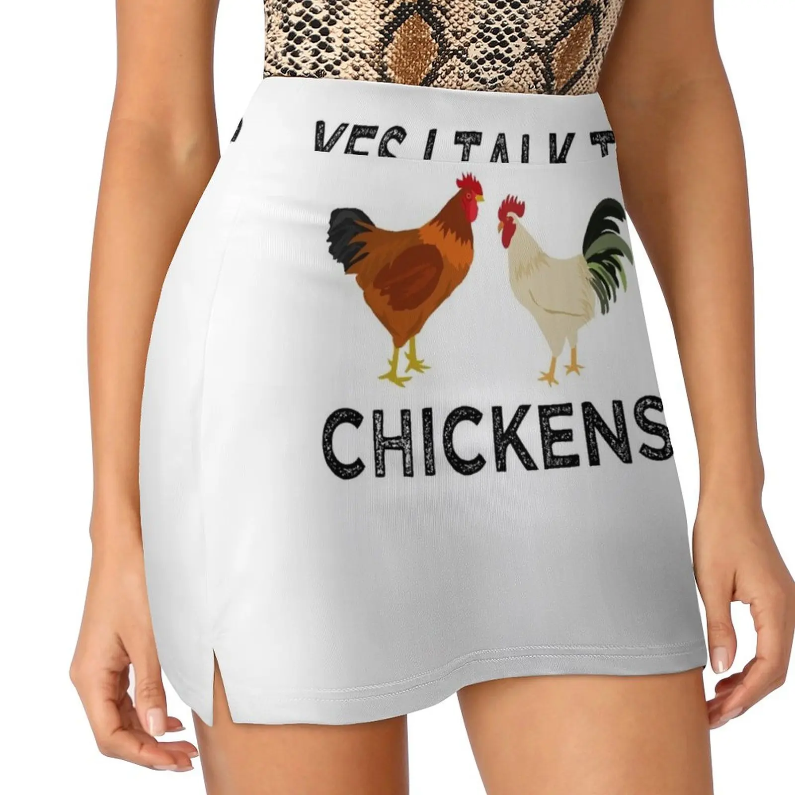 Yes I Talk To Chickens Mini Skirt School uniform summer dress for women 2025