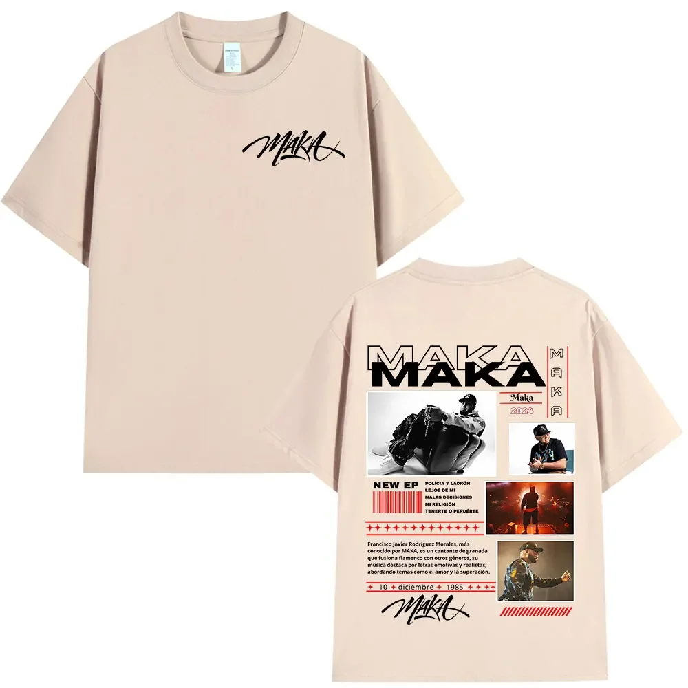 Rapper Maka Tour Merch T Shirts Men Women Clothing Fashion Vintage T-shirt Cotton Casual High Quality Cotton T Shirt Streetwear image 6