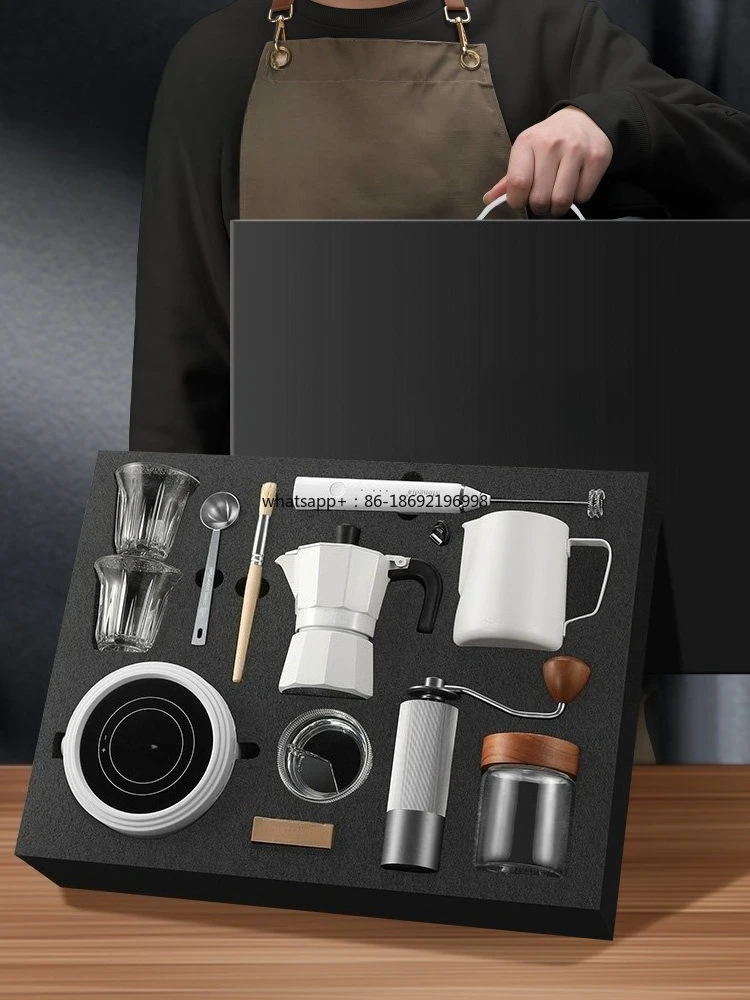 Mocha Pot Set Gift Box Birthday Gift Company Annual Meeting Souvenir Business Gift Coffee Utensils