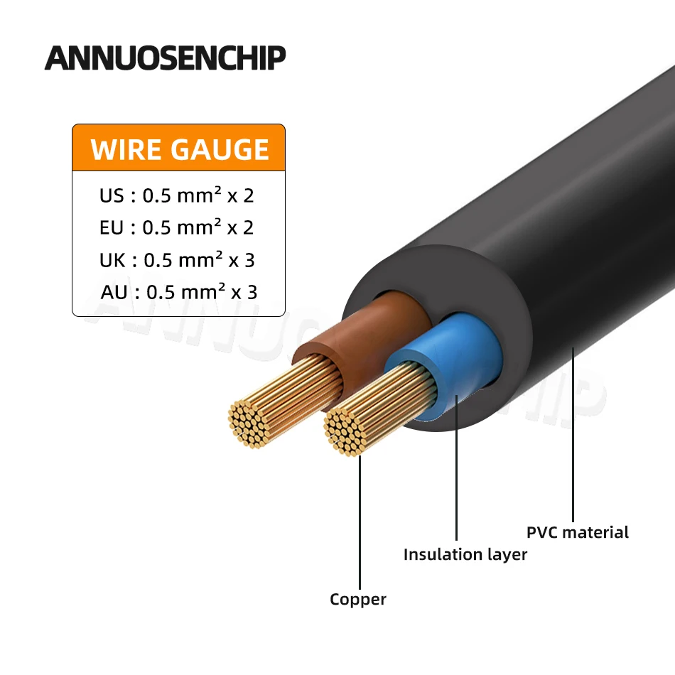 Black 1m EU AU UK US Plug Power Cable IEC 320 C13 AC Power Supply Wire Extension Cord for PC Computer Monitor TV Speaker Printer