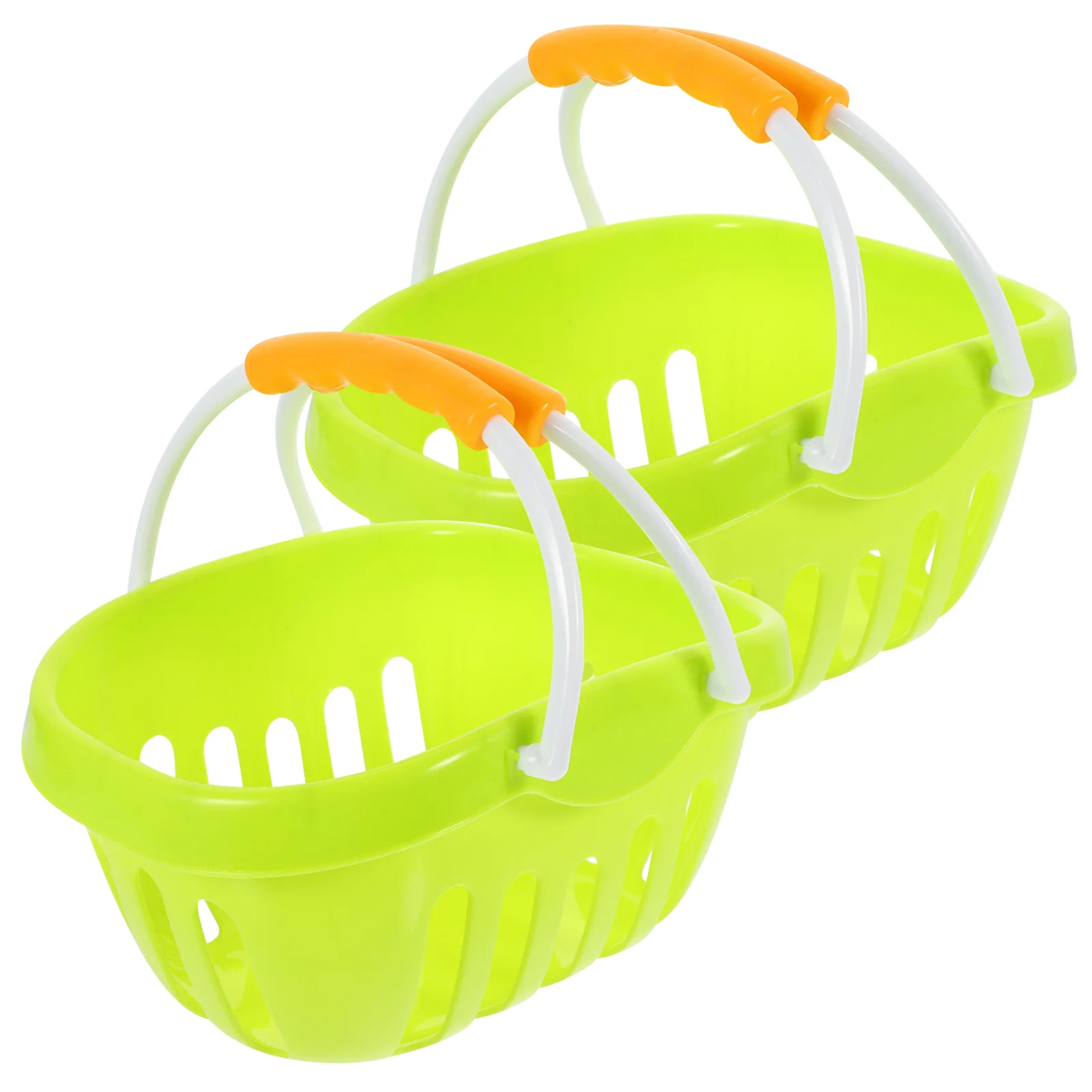 

2 Pcs Shopping Cart for Kids Simulation Basket Toy Toys Role-playing Early Education Funny Child