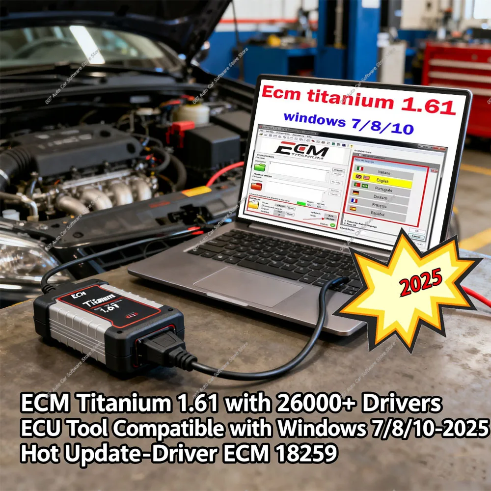 

ECM Titanium 1.61 with 26000+ Drivers ECU Tool Compatible with Windows 7/8/10 - 2025 Hot Update - Driver ECM 18259