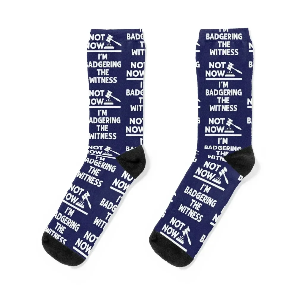 Not Now I'm Badgering the Witness Funny Mock Trial Socks kawaii funny gift Women Socks Men's