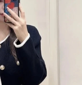 

Women's autumn and winter new double-breasted coat long sleeve round collar office ladies elegant top