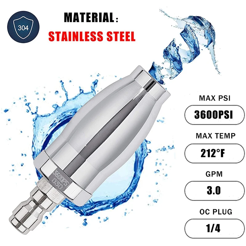 U50 Turbo düse für Hochdruck reiniger, rotierende Düse für heißes und kaltes Wasser, 3.0 Zoll Schnell kupplung, Öffnung, psi