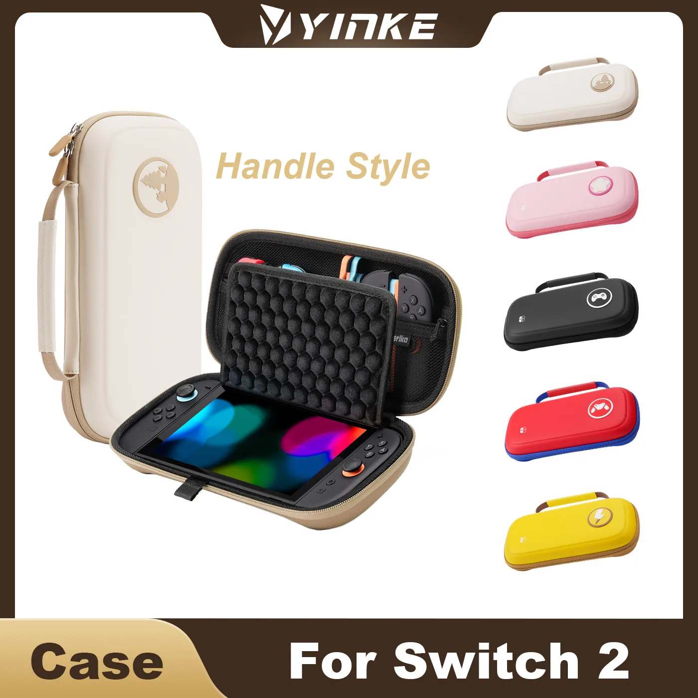 Yinke Carrying Case For Nintendo Switch 2 OLED Anti-Scratch Waterproof Protective Travel Storage Bag With 10 Games Card Slot