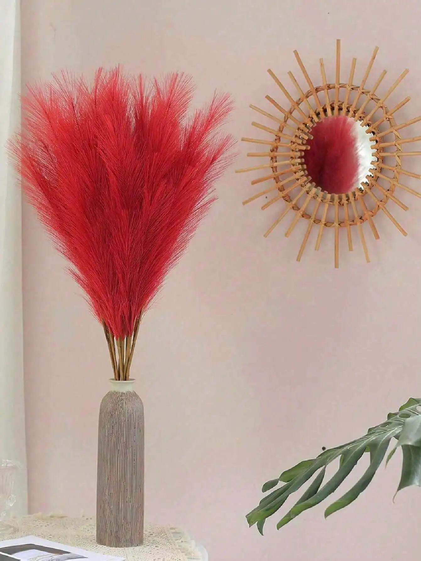 Red Artificial Reeds for Wedding Party Decoration