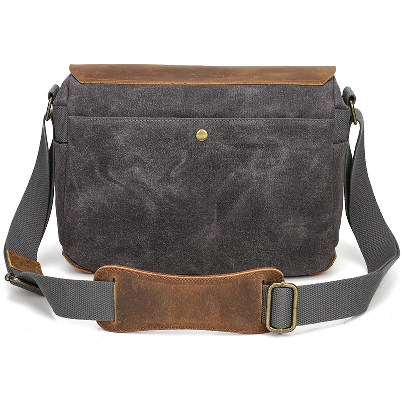 KOOGER Camera Messenger Bag Waterproof Vintage Leather Waxed Canvas Small Shoulder Bag for Mirrorless Camera and Lenses