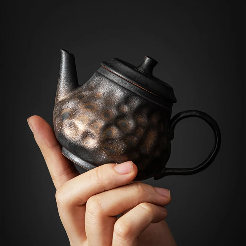 pottery tea pot with ball shaped infuser holes iron rust glaze antique style master kungfu pots 160ml Chinese ceramic teapots