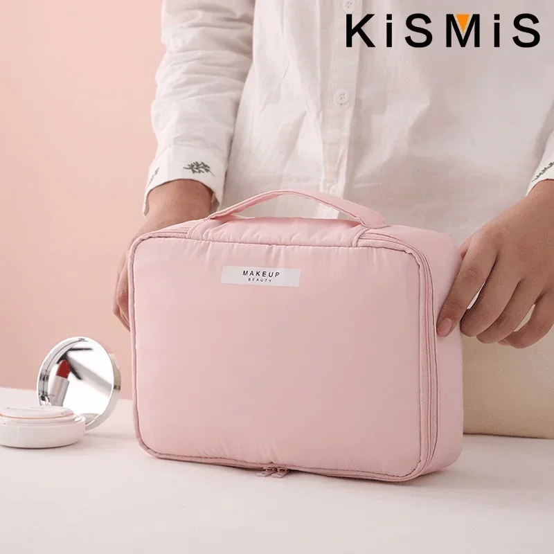 Borsa per trucco portatile impermeabile Borsa per cosmetici di grande capacità Custodia da viaggio per uso quotidiano