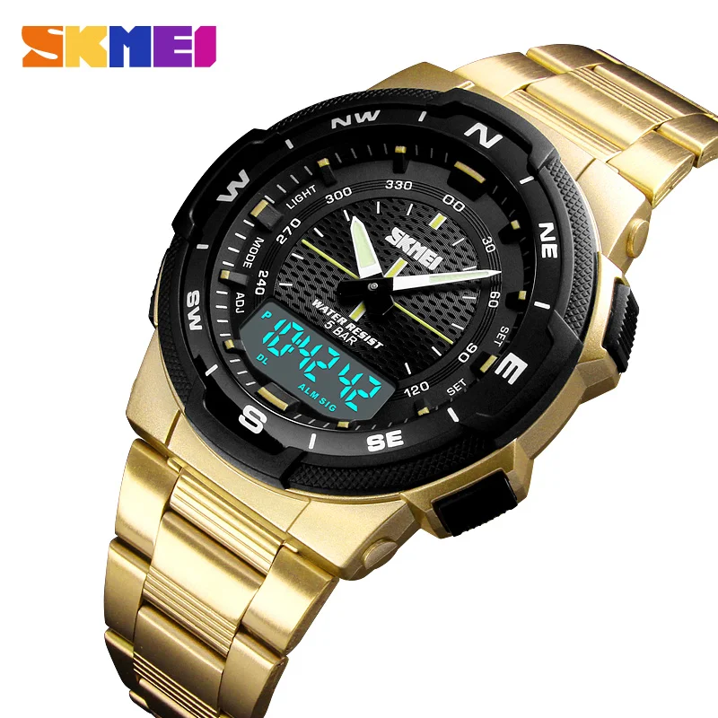 SKMEI 1370 Luxury Full Steel Business Waterproof Watch Relogio Masculino Watch Men Fashion Sport Quartz Clock Mens Watches