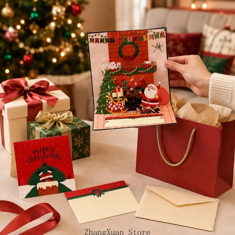 Weihnachtsgrußkarte mit Musik und 3D-Weihnachtspapierdesign 3XUF – Detail 4