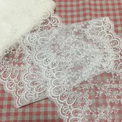 20/26Yards White Tulle Fabric Embroidery Lace Trim DIY Two Tone Embroidered Lace for Lingerie Sewing Accessories