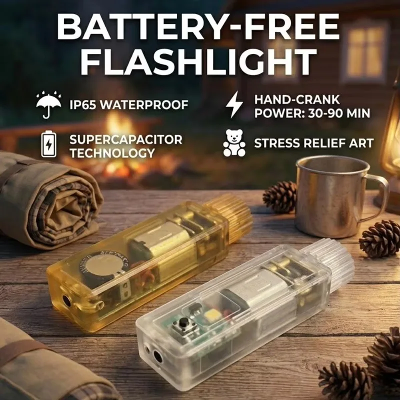 Hand-twisted Self-generating Lamp EDC Fidget Toys Plastic Decompression Toy ADHD Anti-anxiety Toy Outdoor Lighting Tool